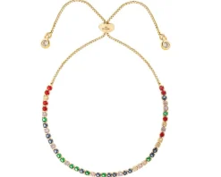 Bransoletka z mosiądzu pozłacana z cyrkoniami