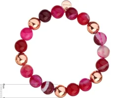 Bransoletka z mosiądzu pozłacana z agatami