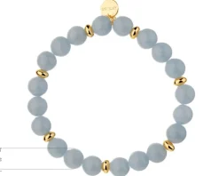 Bransoletka z mosiądzu pozłacana z kwarcami