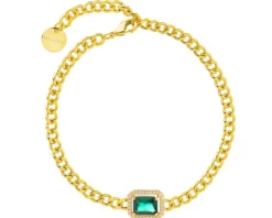 Bransoletka z mosiądzu pozłacana z cyrkoniami