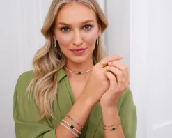 Bransoletka z mosiądzu pozłacana z cyrkoniami