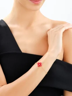 Bransoletka z mosiądzu pozłacana - kwiat