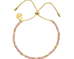 Bransoletka z mosiądzu pozłacana z rodochrozytami