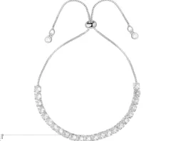 Bransoletka z mosiądzu rodowana z cyrkoniami