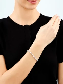 Bransoletka z mosiądzu rodowana z cyrkoniami