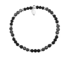 Bransoletka z mosiądzu rodowana z agatami i jaspisami