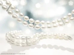 Bransoletka z perłami, diamentami i elementami białego złota - próba 585