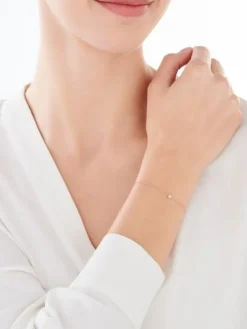 Bransoletka z różowego i białego złota z diamentem - 0,007 ct - próba 375