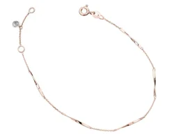 Bransoletka z różowego i białego złota z diamentem - 0,005 ct - próba 585