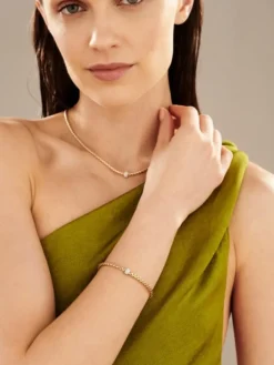 Bransoletka z różowego i białego złota z brylantami - 0,19 ct - próba 750