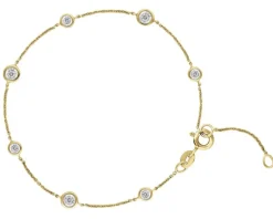 Bransoletka z żółtego i białego złota z brylantami - 0,13 ct - próba 585