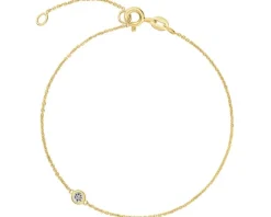 Bransoletka z żółtego i białego złota z diamentem - 0,007 ct - próba 585