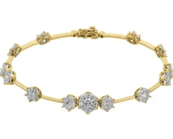 Bransoletka z żółtego i białego złota z brylantami - 19 cm - 1,75 ct - próba 585