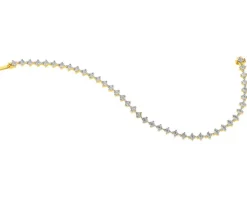 Bransoletka z żółtego i białego złota z brylantami - 18 cm - 1,00 ct - próba 585