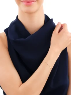 Bransoletka z żółtego i białego złota z brylantem - 0,02 ct - próba 585