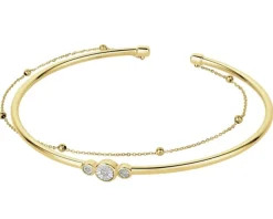 Bransoletka z żółtego i białego złota z brylantami - 0,03 ct - próba 375