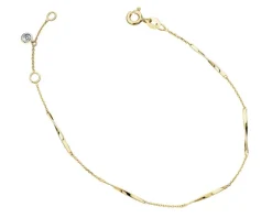 Bransoletka z żółtego i białego złota z diamentem - 0,005 ct - próba 585