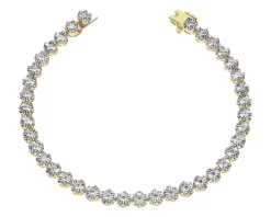 Bransoletka z żółtego i białego złota z brylantami - 18 cm - 1,00 ct - próba 585