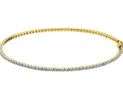 Bransoletka z żółtego złota z diamentami - 18 cm - 0,24 ct - próba 585