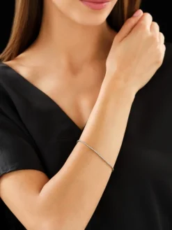 Bransoletka z żółtego złota z diamentami - 18 cm - 0,24 ct - próba 585