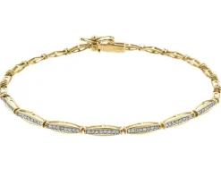 Bransoletka z  żółtego złota z diamentami - 18 cm - 0,25 ct - próba 585