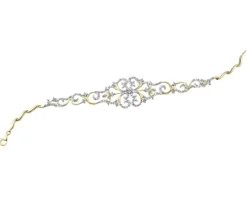Bransoletka z żółtego złota z brylantami - 18 cm - 0,40 ct - próba 585