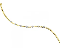 Bransoletka z żółtego złota z brylantami - 18 cm - 0,63 ct - próba 585