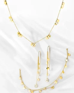 Bransoletka z żółtego złota z diamentem - koła - 0,005 ct - próba 375