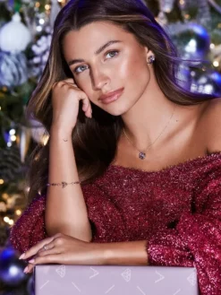 Bransoletka z żółtego złota z diamentem, kamieniami szlachetnymi i ozdobnymi - próba 375