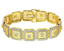 Bransoletka z żółtego złota z diamentami - 18 cm - 1,50 ct - próba 585