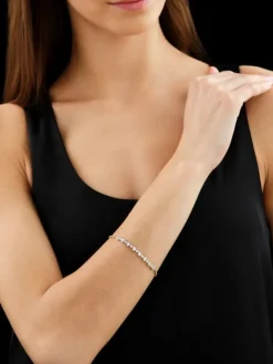 Bransoletka z żółtego złota z brylantami - 18 cm - 0,47 ct - próba 585