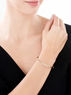 Bransoletka z żółtego złota z diamentami - nieskończoność - 0,02 ct - próba 375