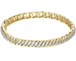 Bransoletka z żółtego złota z diamentami - 18 cm - 0,50 ct - próba 585