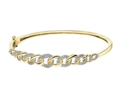 Bransoletka z żółtego złota z  diamentami - 0,50 ct - próba 585