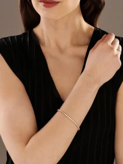 Bransoletka z żółtego złota z brylantami - 18 cm - 3,00 ct - próba 585