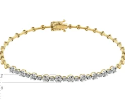 Bransoletka z żółtego złota z brylantami - 19 cm - 0,23 ct - próba 585