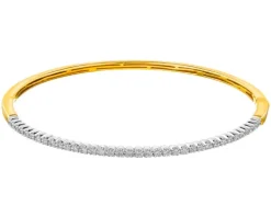 Bransoletka z żółtego złota z brylantami - 0,50 ct - próba 750