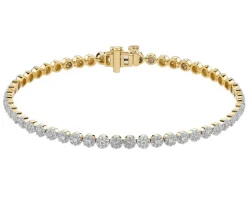 Bransoletka z żółtego złota z diamentami - 19 cm - 1,33 ct - próba 585