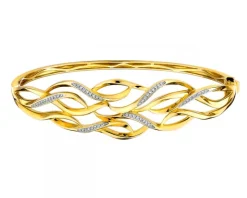 Bransoletka z żółtego złota z brylantami - 0,21 ct - próba 585