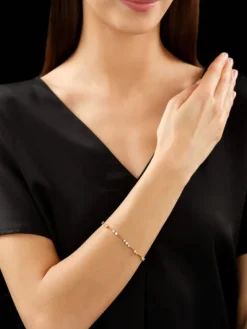 Bransoletka z żółtego złota z  brylantami - 18 cm - 1,36 ct - próba 750