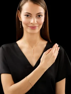 Bransoletka z żółtego złota z  brylantami - 18 cm - 1,36 ct - próba 750