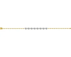 Bransoletka z żółtego złota z brylantami - 19 cm - 0,47 ct - próba 585