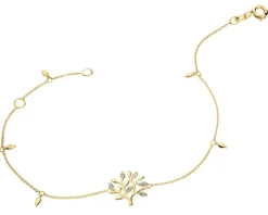 Bransoletka z żółtego złota z diamentami - drzewko - 0,01 ct - próba 375