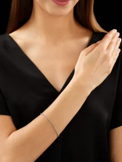 Bransoletka z żółtego złota z brylantami - 18 cm - 0,50 ct - próba 585