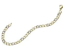 Bransoletka z żółtego złota z diamentami - 19 cm - 0,33 ct - próba 585