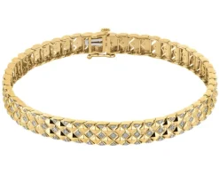 Bransoletka z żółtego złota z diamentami - 18 cm - 0,40 ct - próba 585