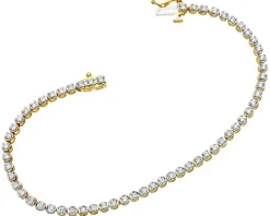 Bransoletka z żółtego złota z brylantami - 19 cm - 1,35 ct - próba 585