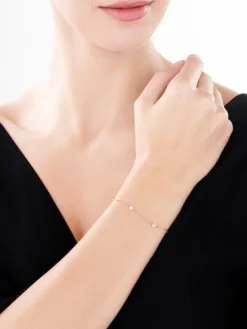 Bransoletka z żółtego złota z brylantami - 0,03 ct - próba 375