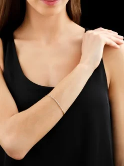 Bransoletka z żółtego złota z brylantami - 18 cm - 0,07 ct - próba 585