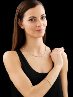 Bransoletka z żółtego złota z brylantami - 19 cm - 0,16 ct - próba 585